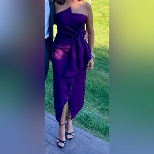 Elliatt Strapless Purple Dress with Ruffle Detail